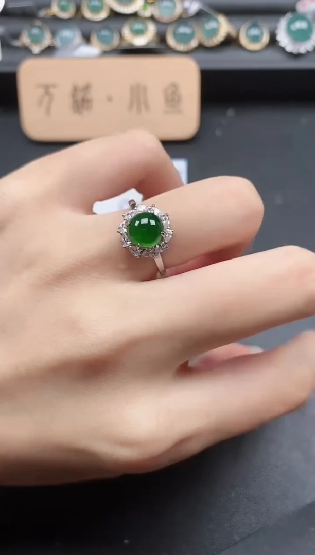 翡翠戒指银S925镶嵌51511