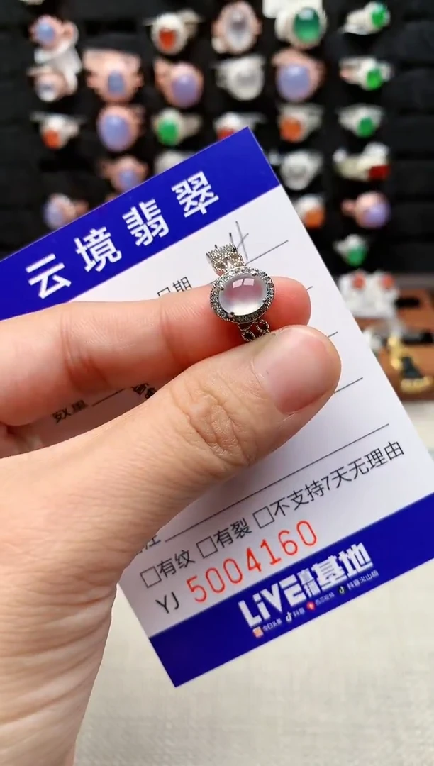 银S925镶嵌戒指翡翠4160
