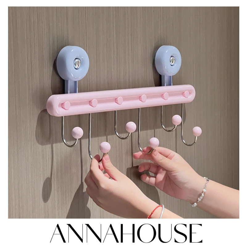 ANNAHOUSE吸盘挂钩排钩免打孔强力吸盘入户门卧室门帽子挂钩CY