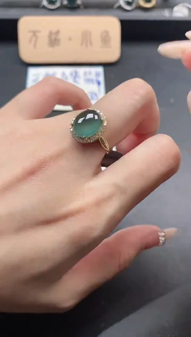 银S925镶嵌戒指翡翠51151