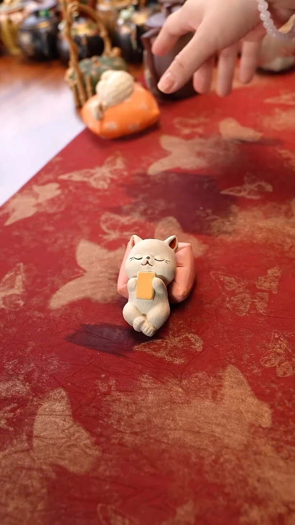 茶杯紫砂宜兴紫砂 小猫茶宠