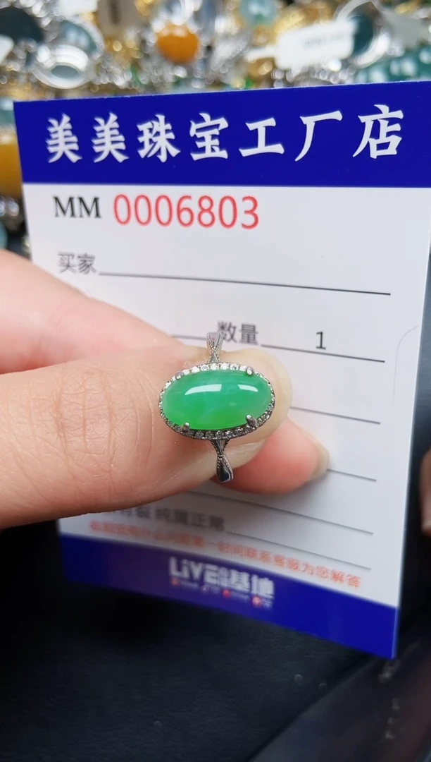 翡翠银S925镶嵌颈饰6803