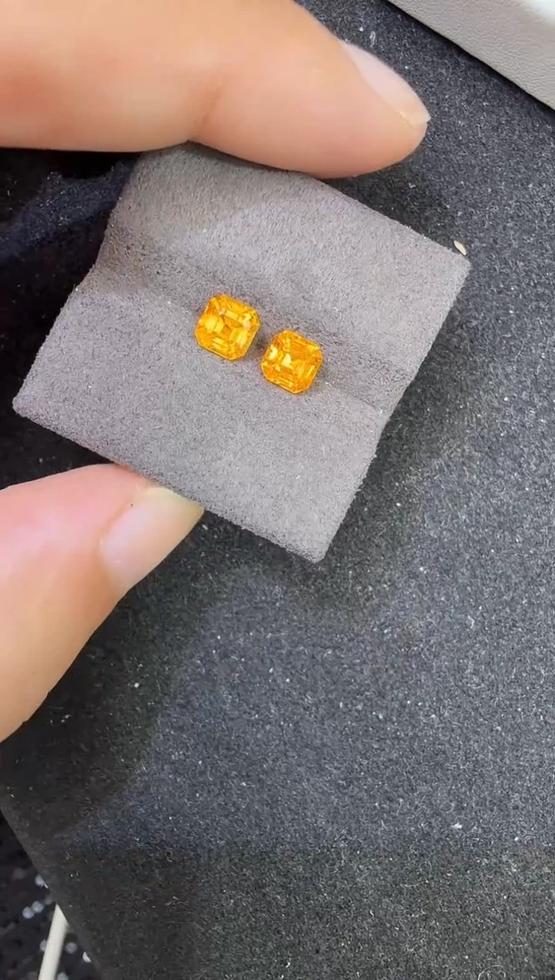未镶嵌定制定制石榴石天然芬达一对2.1克拉