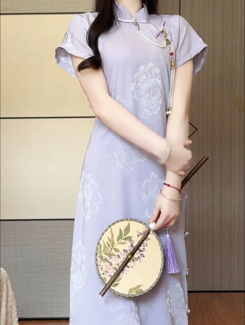 【香尘】古法全开襟旗袍2025春夏新款旗袍改良年轻款新中式显瘦