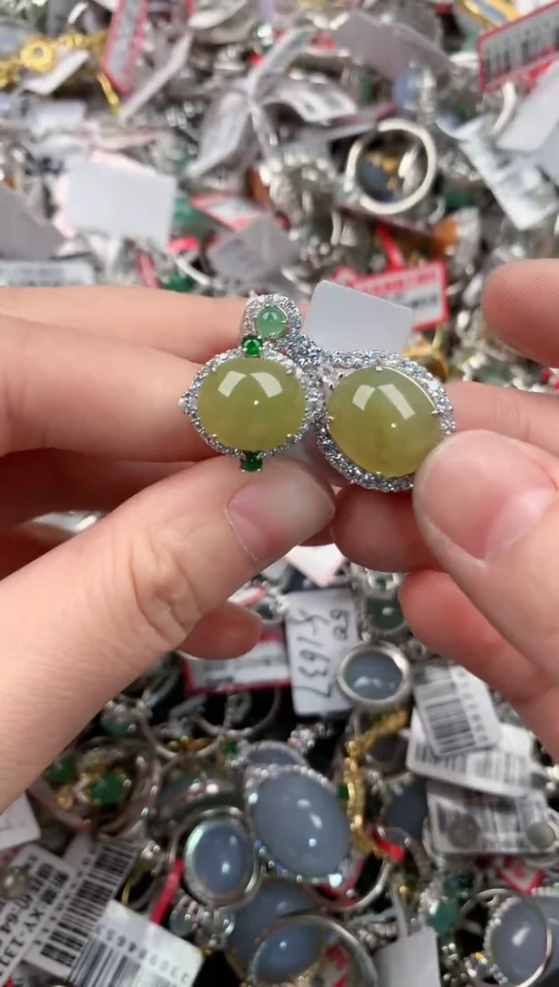 银S925镶嵌戒指翡翠444-----1