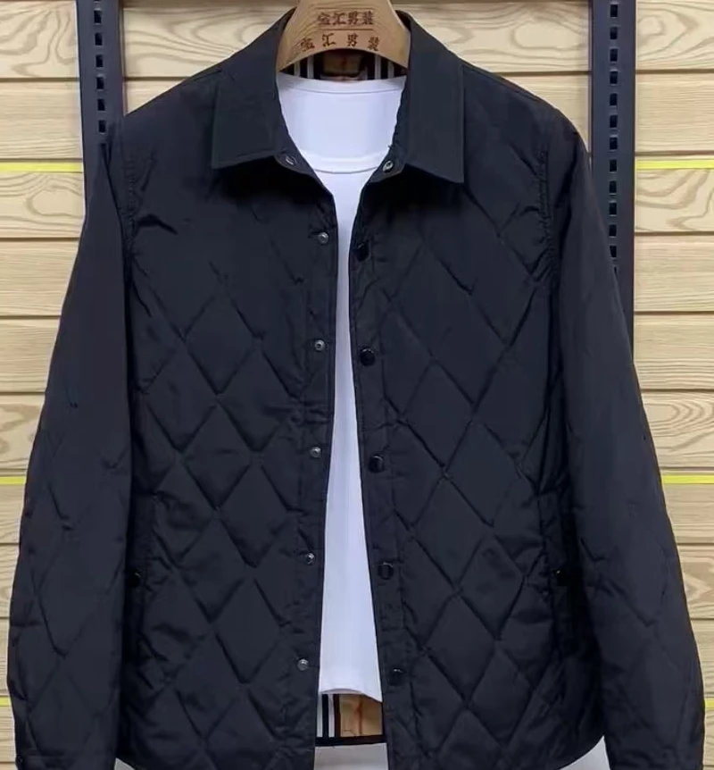 新款高品质男士翻领休闲加棉夹克外套