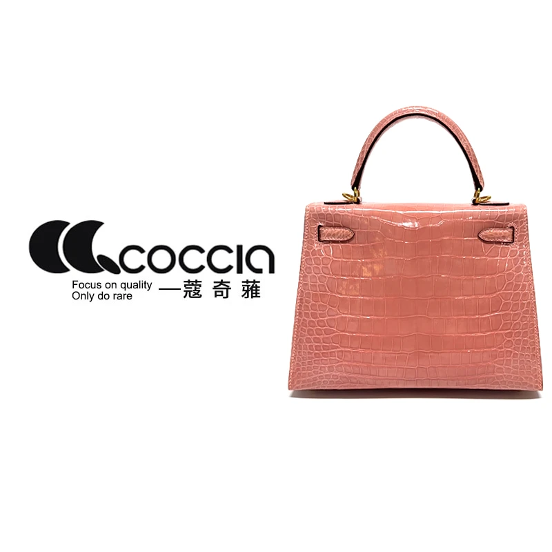 「高定女包」蔻奇蕥COCCIA 专属鳄鱼皮女包 EE2036 高光尼罗鳄 25cm