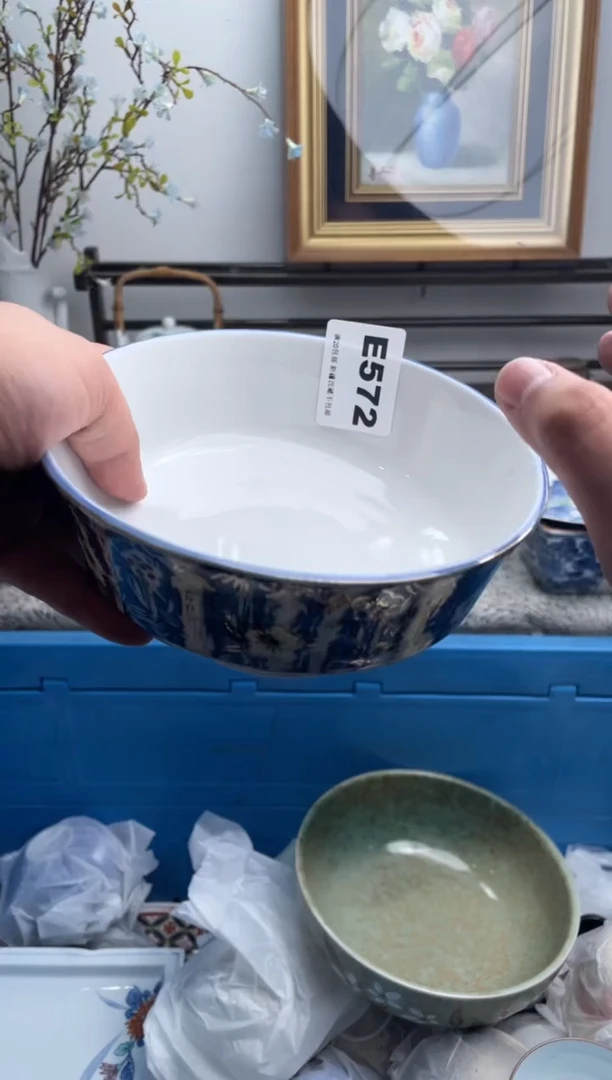 瓷片鶴*572-E-