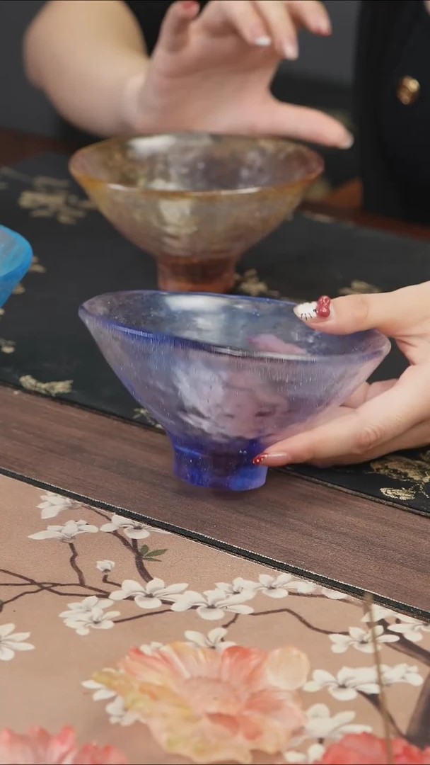 手工艺品琉璃蓝紫色建盏