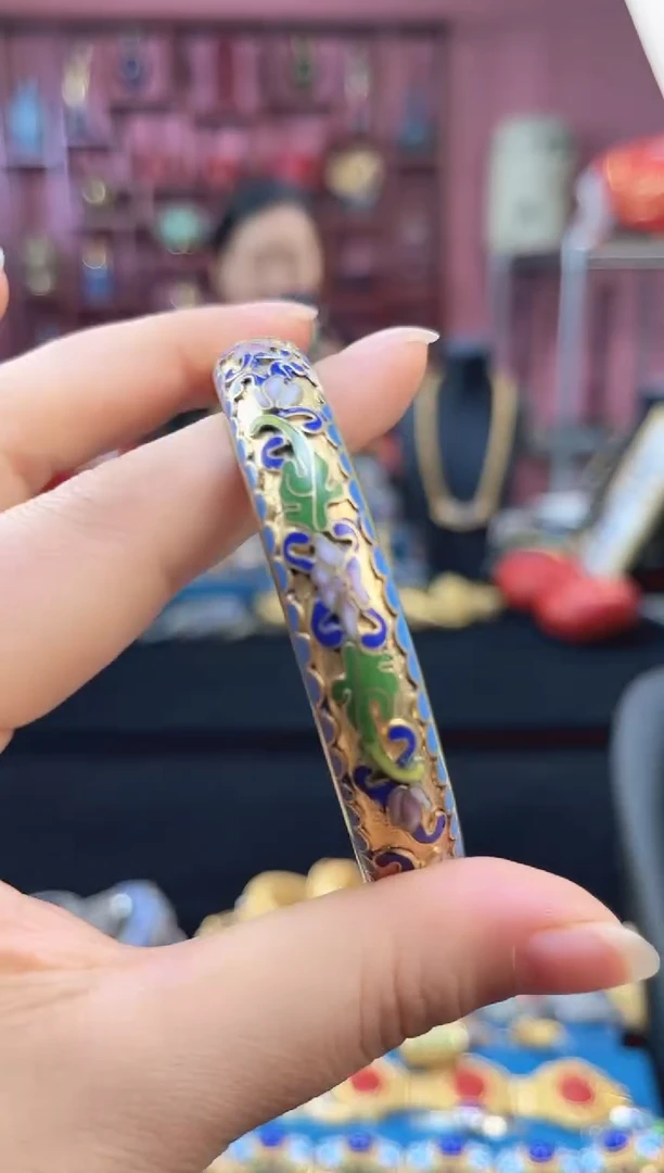 非遗 景泰蓝手镯 金地65