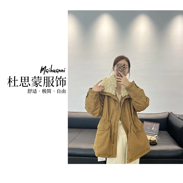 (杜思蒙服饰) 1835-【宝藏衣橱】韩系秋冬时尚休闲抽绳加厚外套