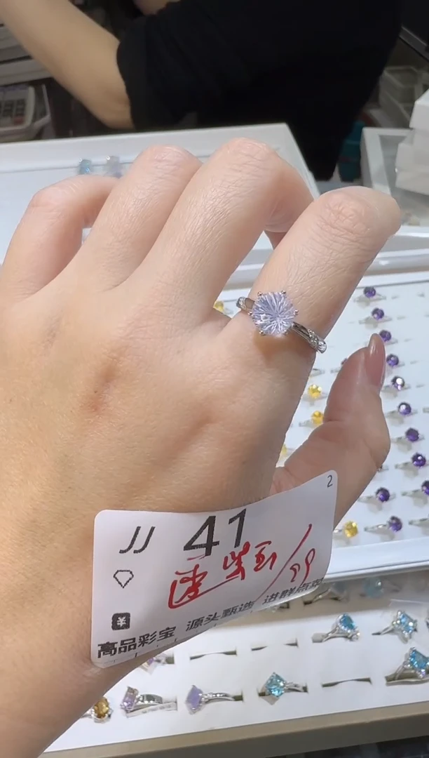 【闪购商品】水晶戒指银S925镶嵌多样性发一JJ41