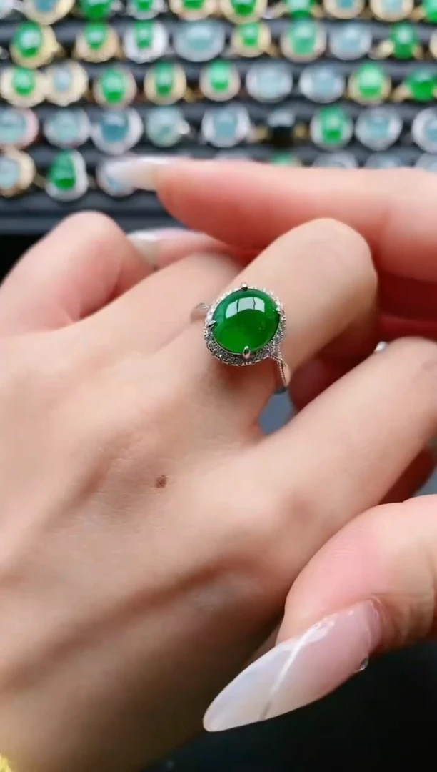 【闪购商品】翡翠戒指银S925镶嵌1111111