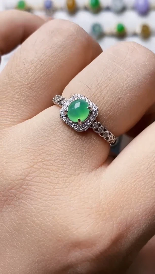 银S925镶嵌戒指翡翠1416