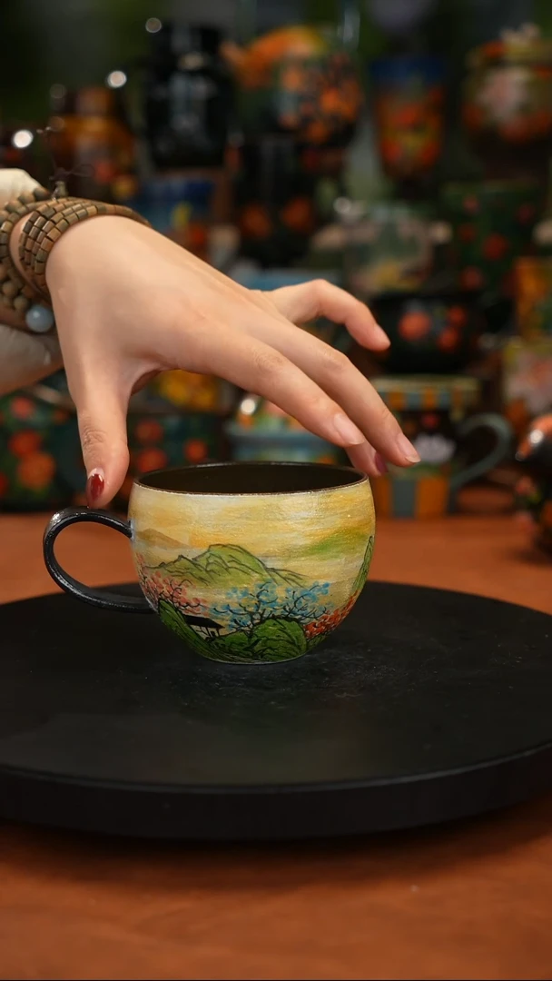 紫砂油画手绘釉 下彩