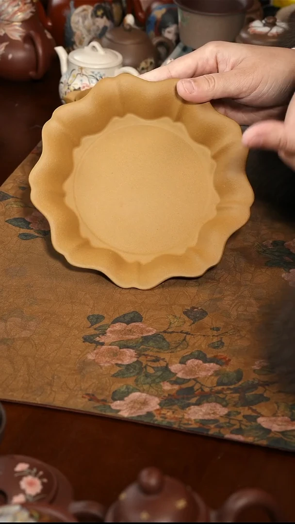 茶壶紫砂黄金段筋纹壶承