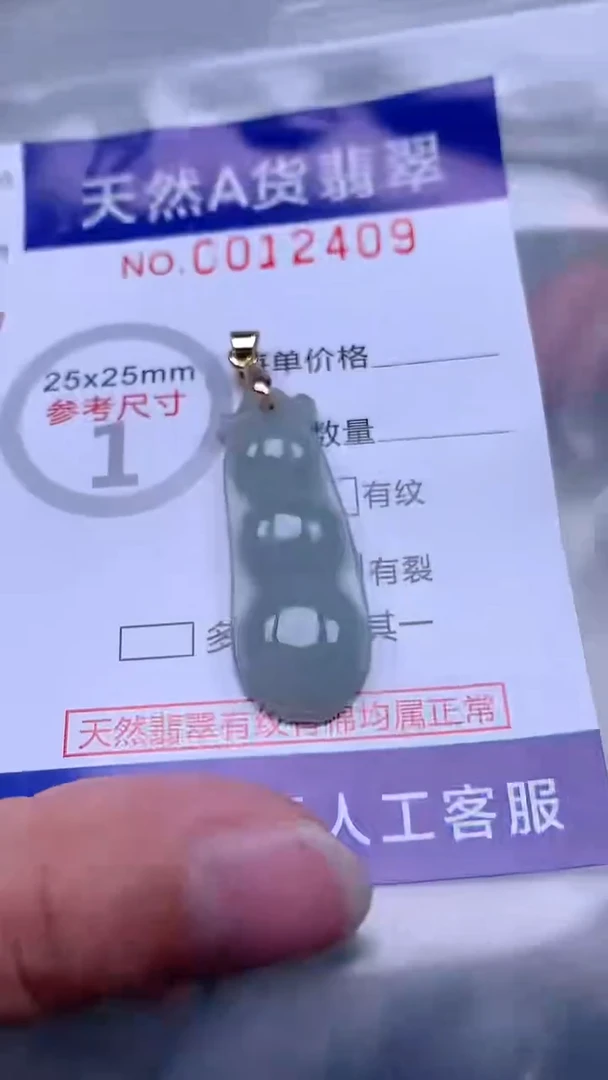 翡翠未镶嵌吊坠(不含链)1