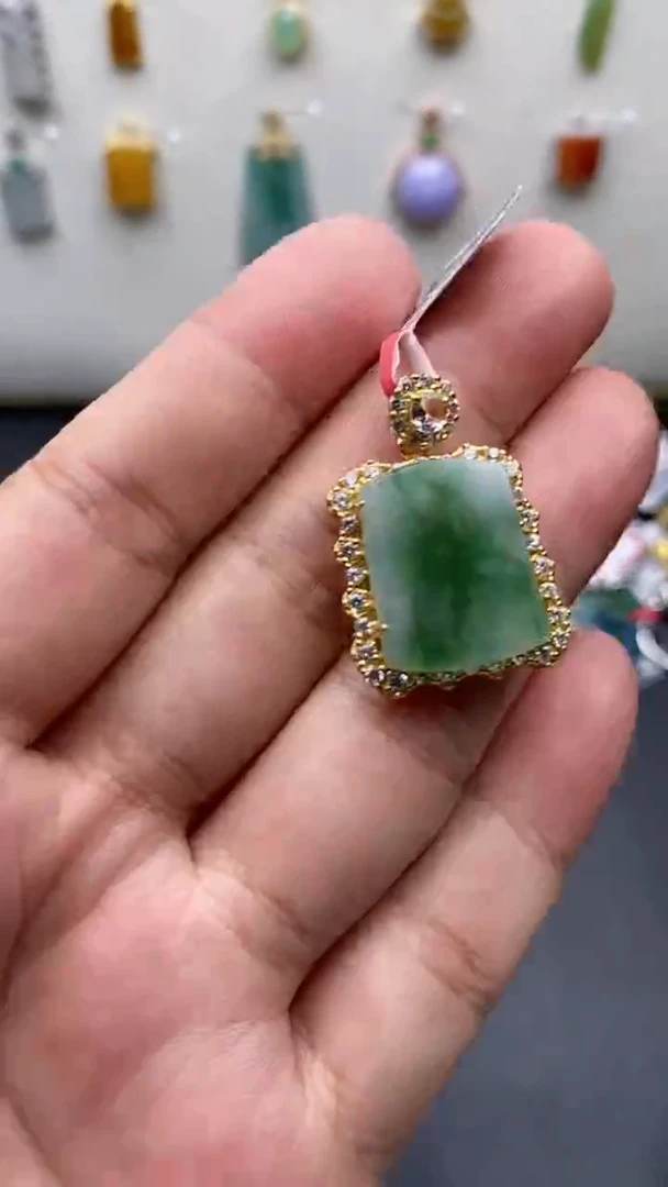 银S925镶嵌戒指翡翠1