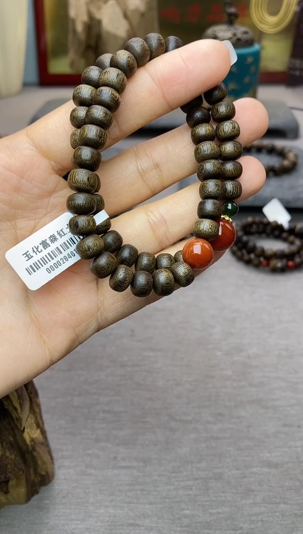 【闪购商品】沉香手串富森红土6*8玉化沉水＋配饰双圈设计