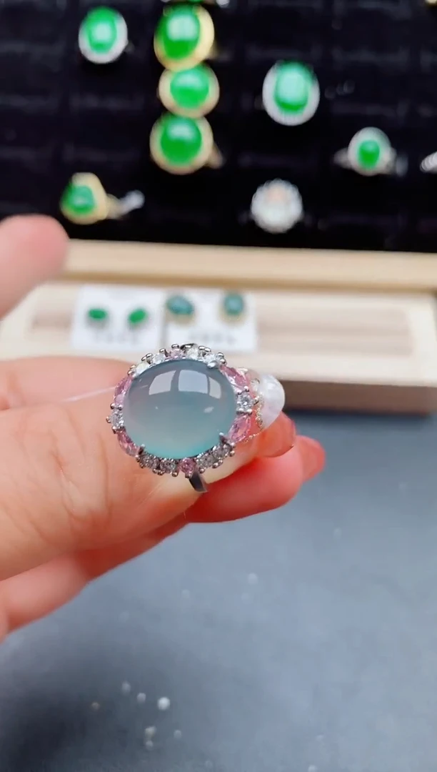 【闪购商品】翡翠戒指银S925镶嵌50800