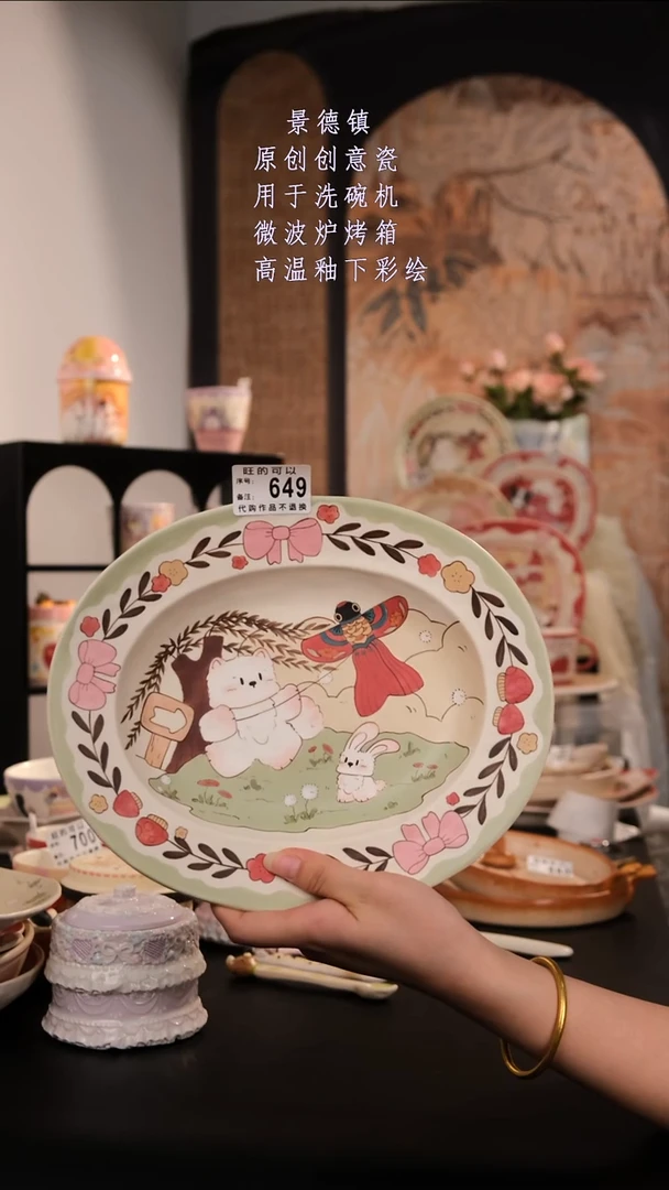 摆件盐***球景德镇手工手绘设计师款