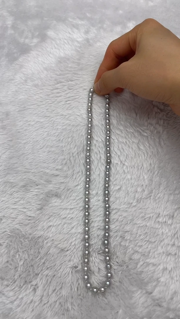 项链银S925镶嵌海水珍珠AK真多麻6-6.5mm