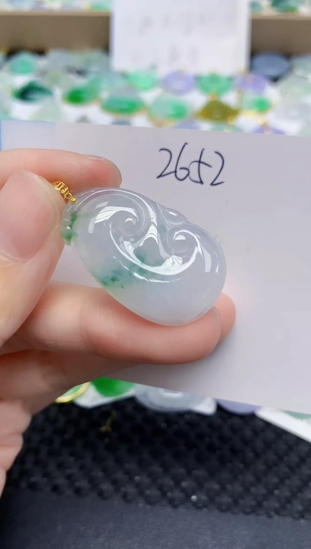 翡翠18K金镶嵌颈饰天然缅甸翡翠A货翡翠百元以上9元证书费自理