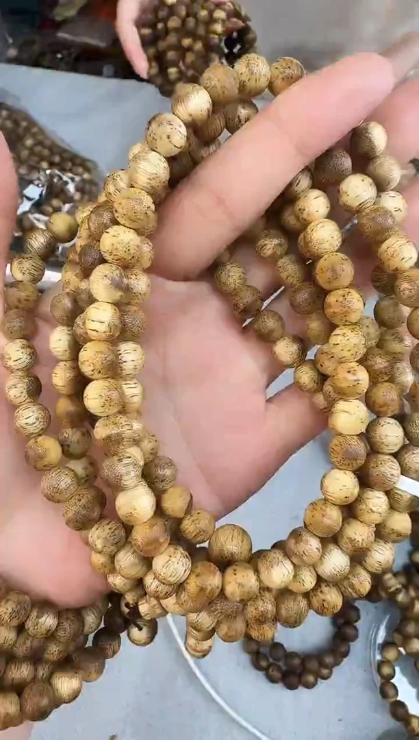 沉香手串08海南麻丝油圆珠多圈多样性发一