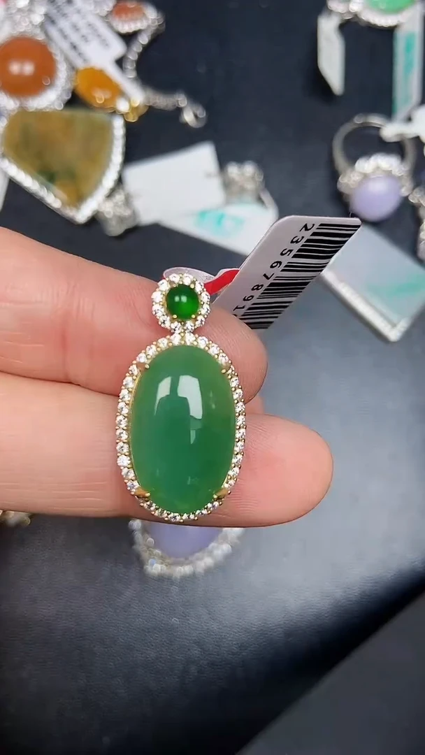 银S925镶嵌戒指翡翠2710