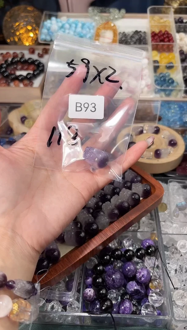 【闪购商品】水晶手串银S925镶嵌B93紫极光聚宝盆拍2