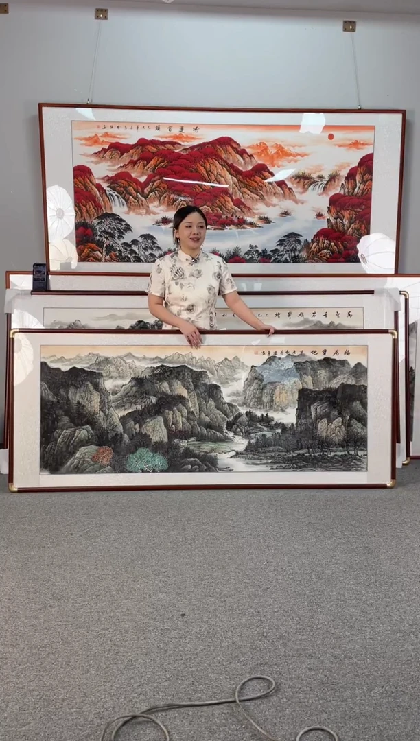 国画福居宝地208*86纯手绘国画