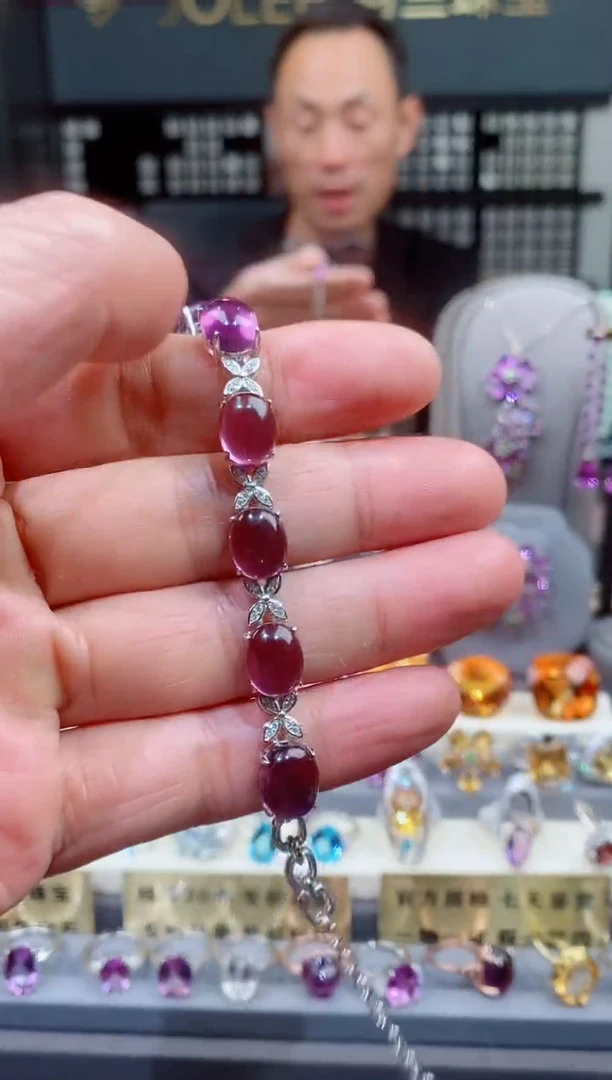 紫晶手链银S925镶嵌紫晶手链