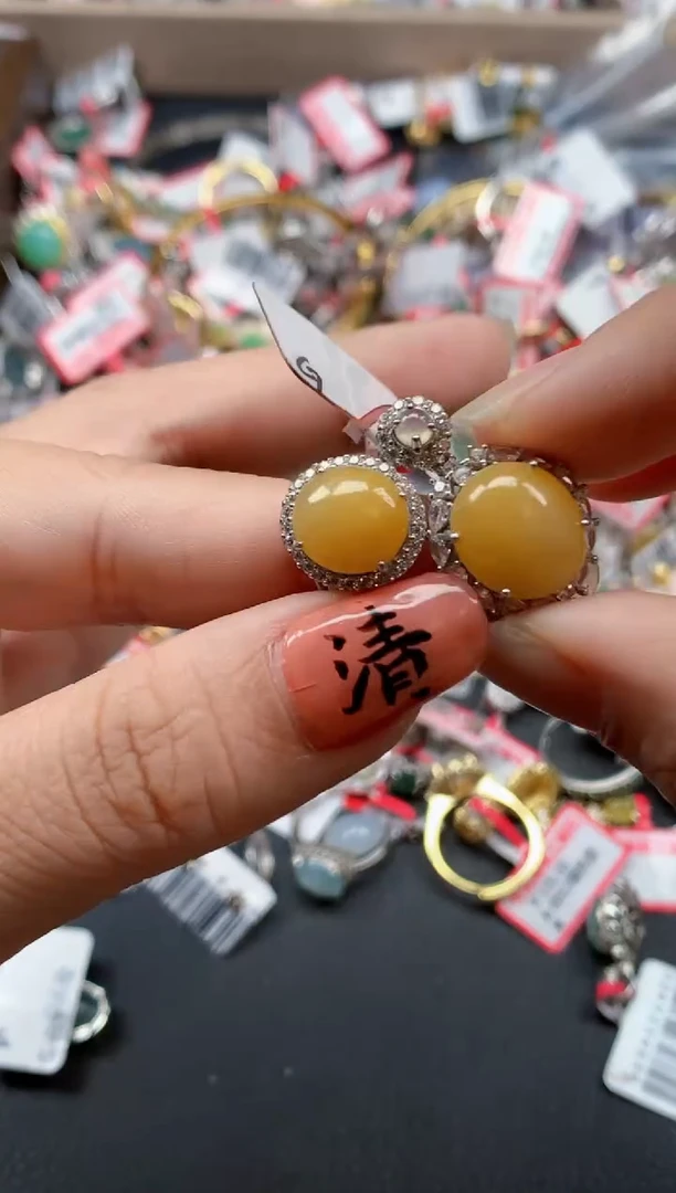 银S925镶嵌戒指翡翠天然A货缅甸翡翠