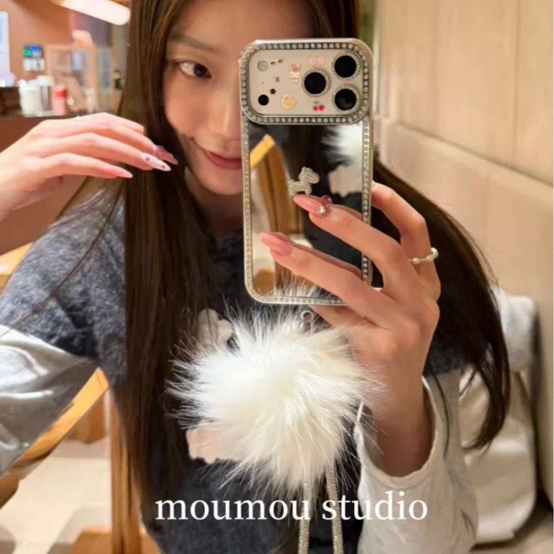 高级感闪钻小马镜面适用iPhone17promax苹果17pro手机壳16pro手链