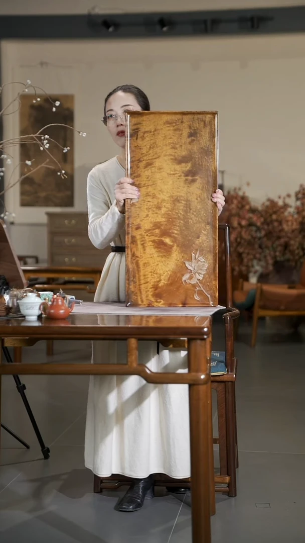 金丝楠茶花系列云彩纹茶盘