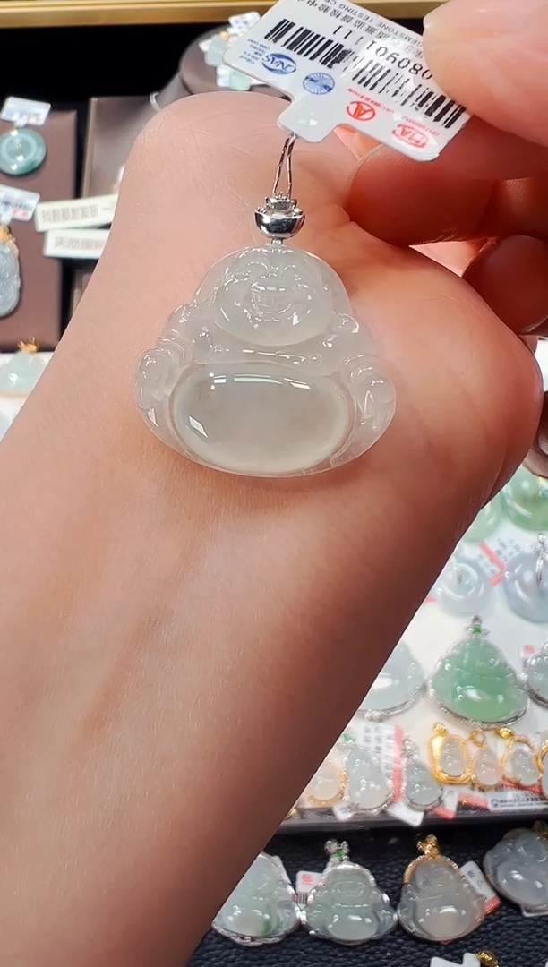 【闪购商品】翡翠吊坠(不含链)18K金镶嵌佛公吊坠1110