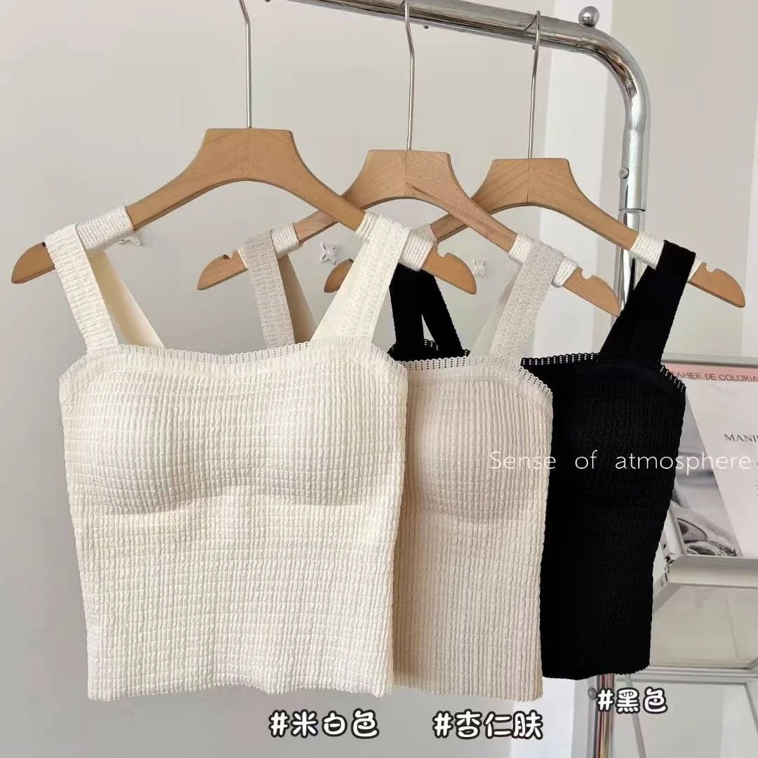 清-泡泡蕾丝背心吊带女夏季美背133643