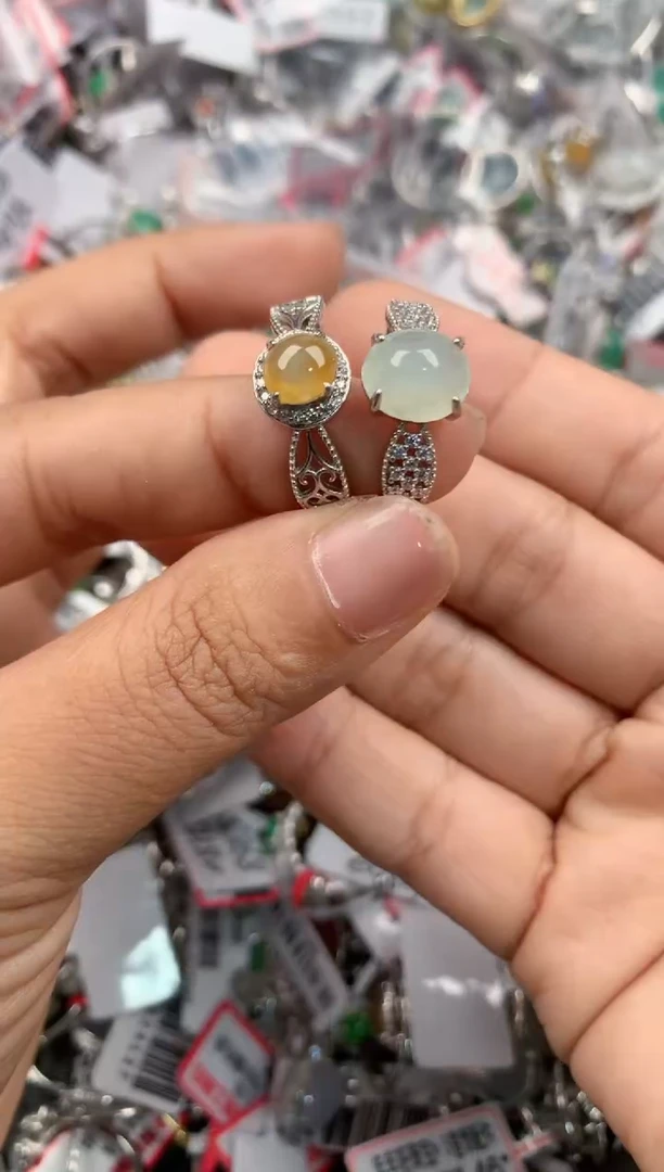 银S925镶嵌戒指翡翠1111----2