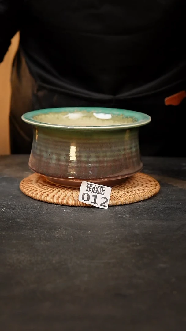 【闪购商品】瓷片012泥泥手工花盆口15高10