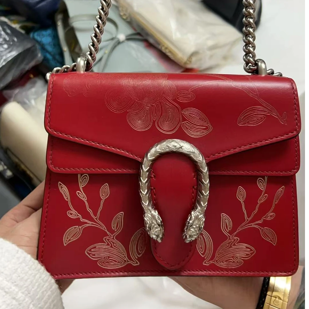 95新 GUCCI/古驰 古驰红色酒神包