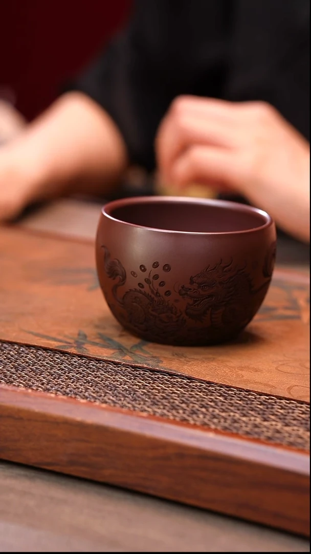 茶杯紫砂笑笑甄选原矿紫砂