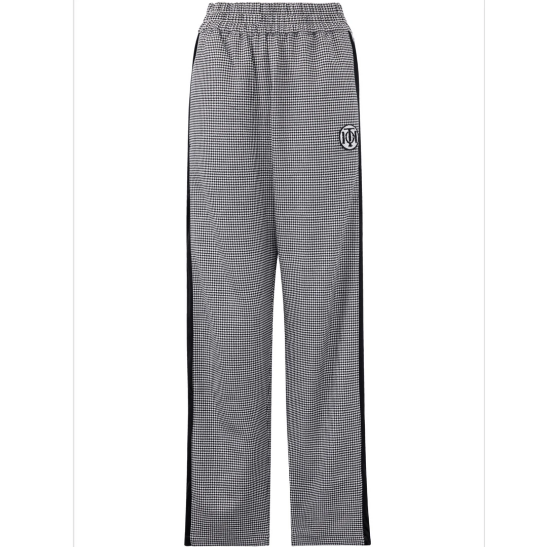 奥莱-TCH时尚潮牌千鸟格字母串标黑白格子洋气长裤T72A20E6009