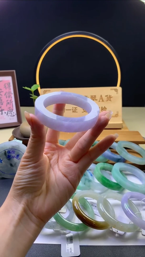未镶嵌翡翠手镯定制定制翡翠紫夜精灵