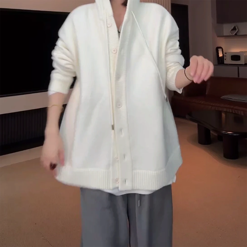 【日和】慵懒秋冬休闲时尚显瘦宽松百搭松弛感针织连帽毛衣C6510