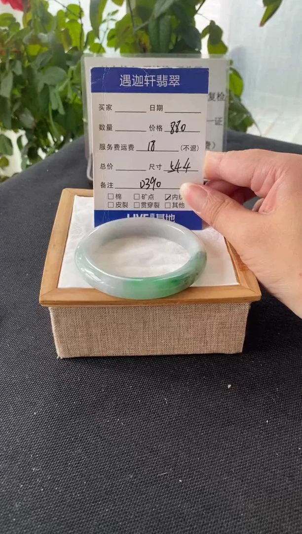 未镶嵌手镯翡翠54.5圈口 D390编码