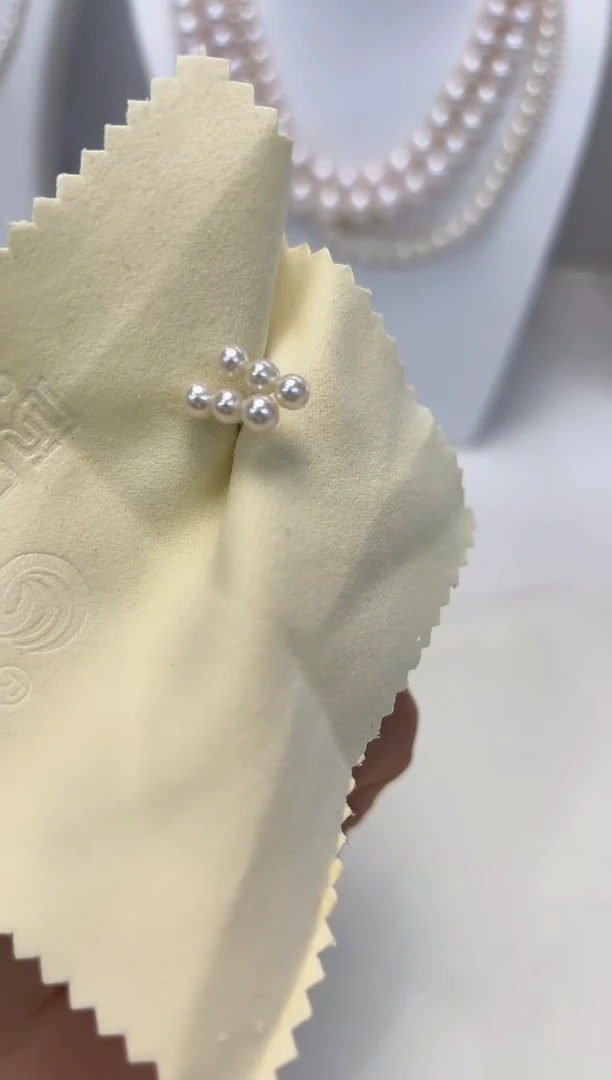 【闪购商品】淡水珍珠耳饰银S925镶嵌平衡木耳钉