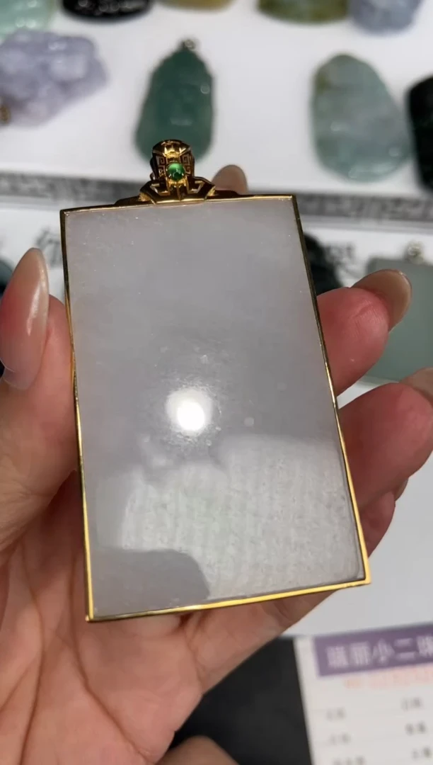 翡翠挂件18K金镶嵌292628