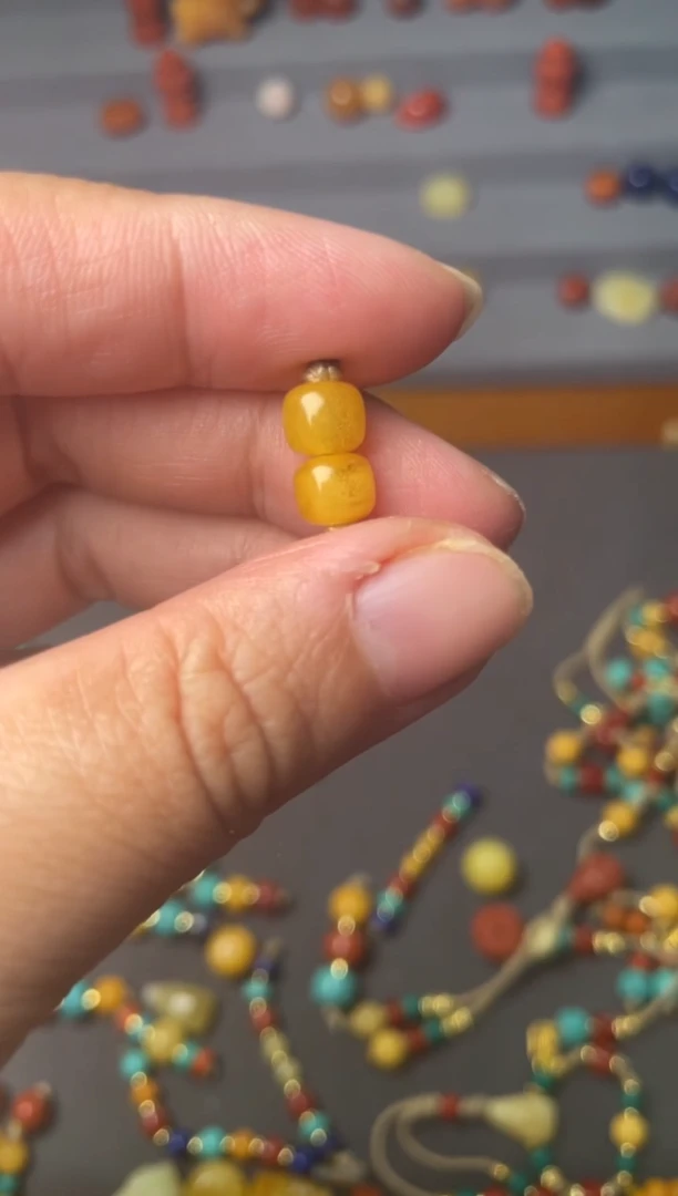 未镶嵌蜜蜡裸石7老蜡老型一对