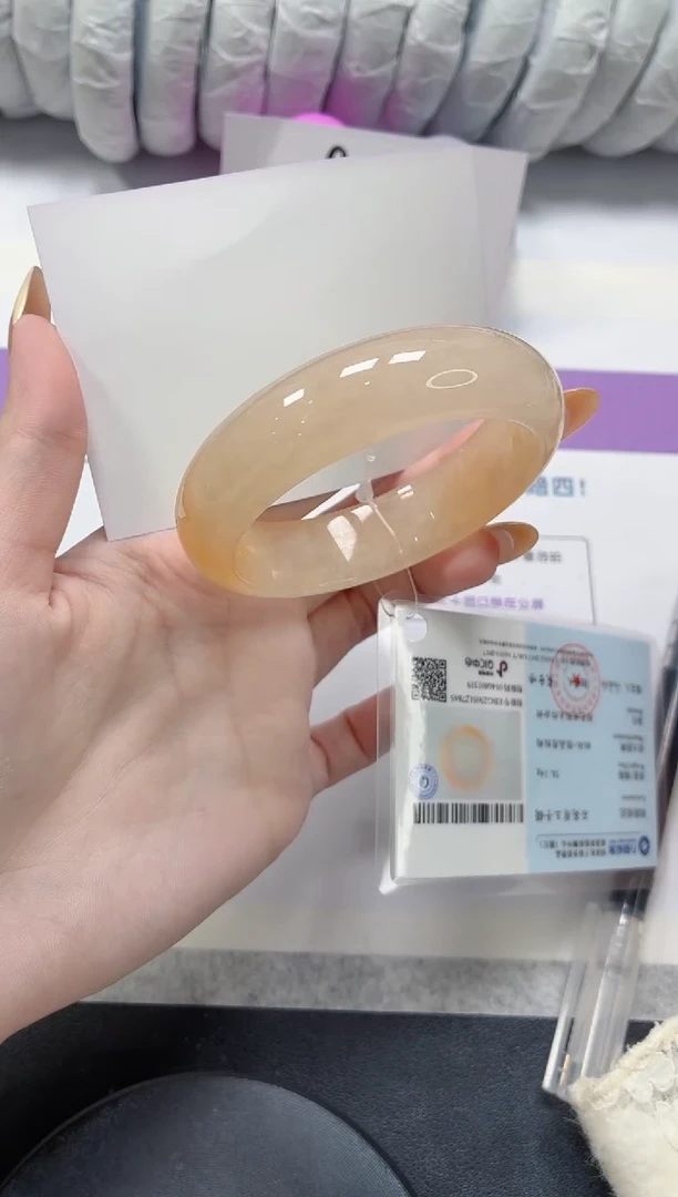 石英质玉手镯未镶嵌349-黄龙54.8