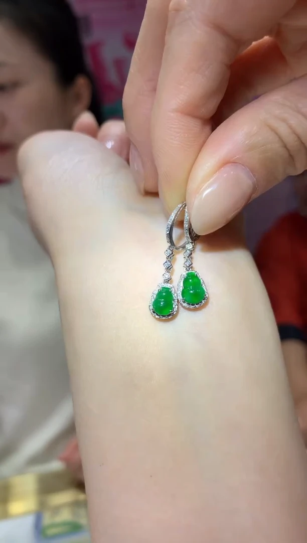 【闪购商品】翡翠耳饰18K金镶嵌|不退不换